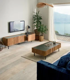 Découvrez Nos Meubles En Teck|Meubles Tv|Cocktail Scandinave Meuble TV teck recyclé NEVADA 1 tiroir