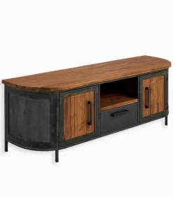 Découvrez Nos Meubles En Teck|Meubles Tv|Cocktail Scandinave Meuble TV teck recyclé 2 portes HEPBURN