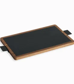 Accessoires Cuisine|Cocktail Scandinave Plateau rectangulaire ardoise et bois