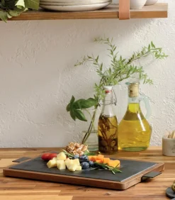 Accessoires Cuisine|Cocktail Scandinave Plateau rectangulaire ardoise et bois