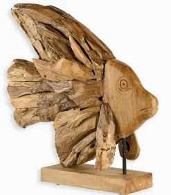 Découvrez Nos Meubles En Teck|Cocktail Scandinave Poisson en teck sur socle