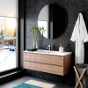Meubles Avec Vasques|Cocktail Scandinave Salle de bains mural vasque blanche HANNA