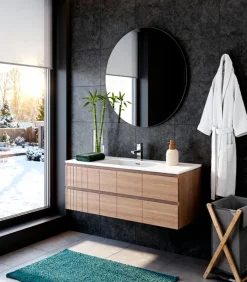 Meubles Avec Vasques|Cocktail Scandinave Salle de bains mural vasque blanche HANNA