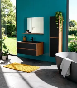 Meubles Avec Vasques|Cocktail Scandinave Salle de bains mural vasque noir SYLVAN