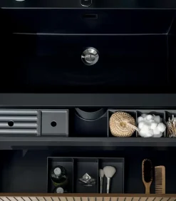 Meubles Avec Vasques|Cocktail Scandinave Salle de bains mural vasque noire MANLY