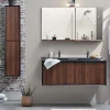 Meubles Avec Vasques|Cocktail Scandinave Salle de bains mural vasques noires AMADORA