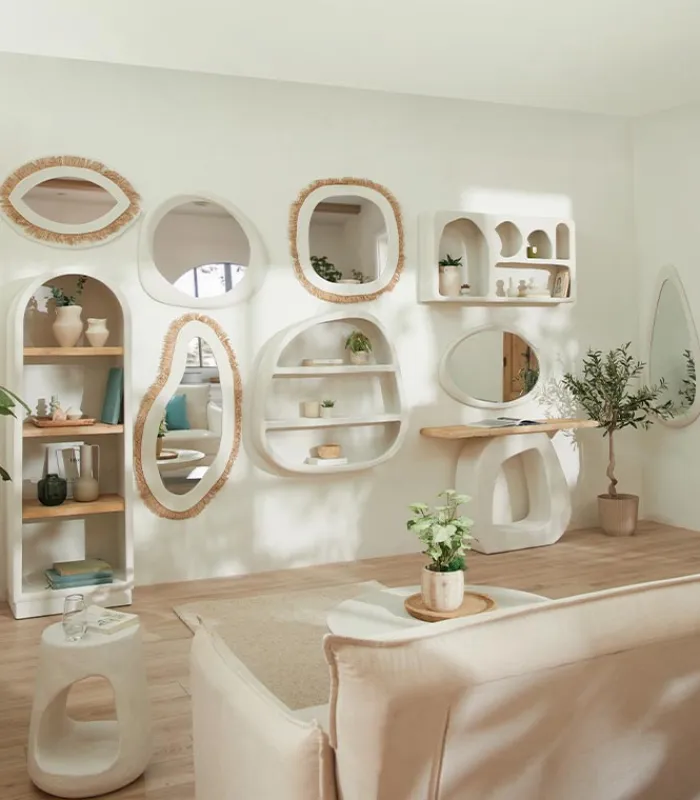 Consoles & Sellettes|Cocktail Scandinave Sellette SANTORIN blanche