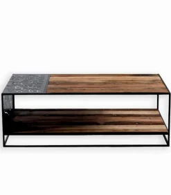 Tables Basses|Cocktail Scandinave Table basse bois de bateau et métal L 120 cm DUSTIN