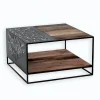 Tables Basses|Cocktail Scandinave Table basse bois de bateau et métal L 70 cm DUSTIN