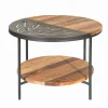 Tables Basses|Cocktail Scandinave Table basse bois de bateau TIWI double plateau Ø 60 cm