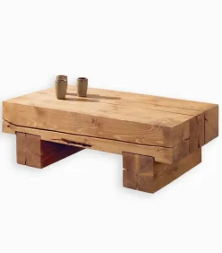 Tables Basses|Cocktail Scandinave Table basse pin massif ciré POUTRE