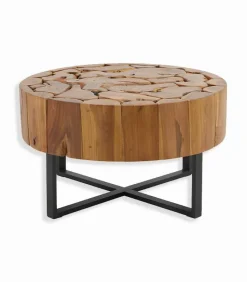 Découvrez Nos Meubles En Teck|Tables Basses|Cocktail Scandinave Table basse ronde teck Ø 80 cm ANGARA