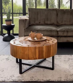 Découvrez Nos Meubles En Teck|Tables Basses|Cocktail Scandinave Table basse ronde teck Ø 80 cm ANGARA