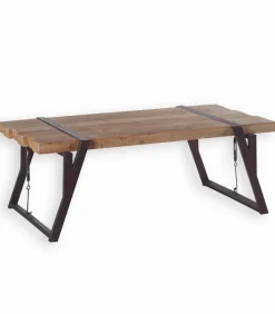 Tables Basses|Cocktail Scandinave Table basse sapin massif et fer vieilli WESTMOUNT