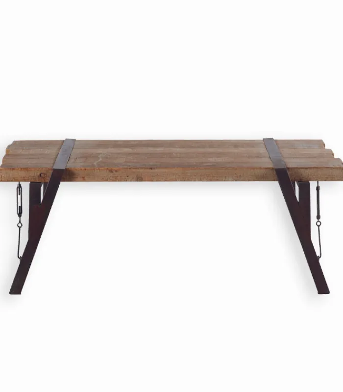 Tables Basses|Cocktail Scandinave Table basse sapin massif et fer vieilli WESTMOUNT