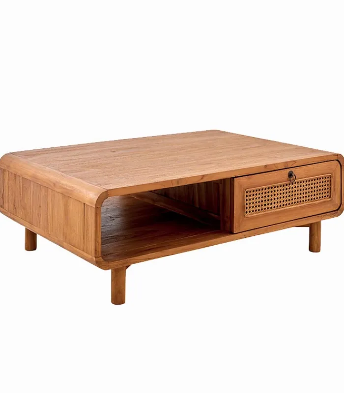 Découvrez Nos Meubles En Teck|Tables Basses|Cocktail Scandinave Table basse teck massif CARAWA 2 tiroirs