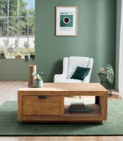 Découvrez Nos Meubles En Teck|Tables Basses|Cocktail Scandinave Table basse teck massif OLAND