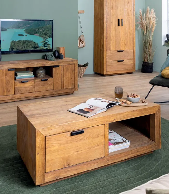 Découvrez Nos Meubles En Teck|Tables Basses|Cocktail Scandinave Table basse teck massif OLAND
