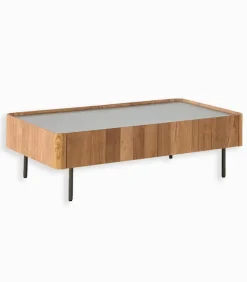Découvrez Nos Meubles En Teck|Tables Basses|Cocktail Scandinave Table basse teck recyclé NEVADA 2 tiroirs