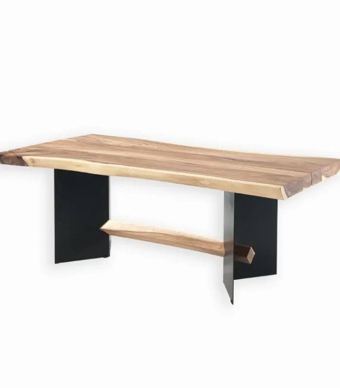Tables|Cocktail Scandinave Table bois de suar pieds métal RAIA