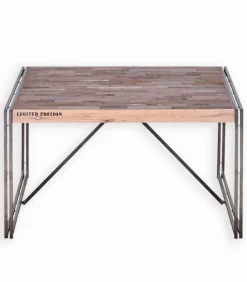 Tables|Cocktail Scandinave Table carrée bois de bateau et métal SAMBA