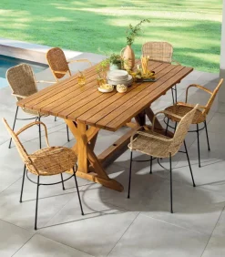 Tables De Jardin|Cocktail Scandinave Table de jardin rectangulaire teck JAYA