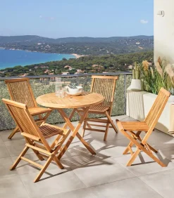 Découvrez Nos Meubles En Teck|Tables De Jardin|Cocktail Scandinave Table de jardin ronde RANGI