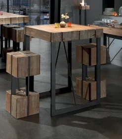 Tables|Cocktail Scandinave Table haute sapin et métal FABRIK