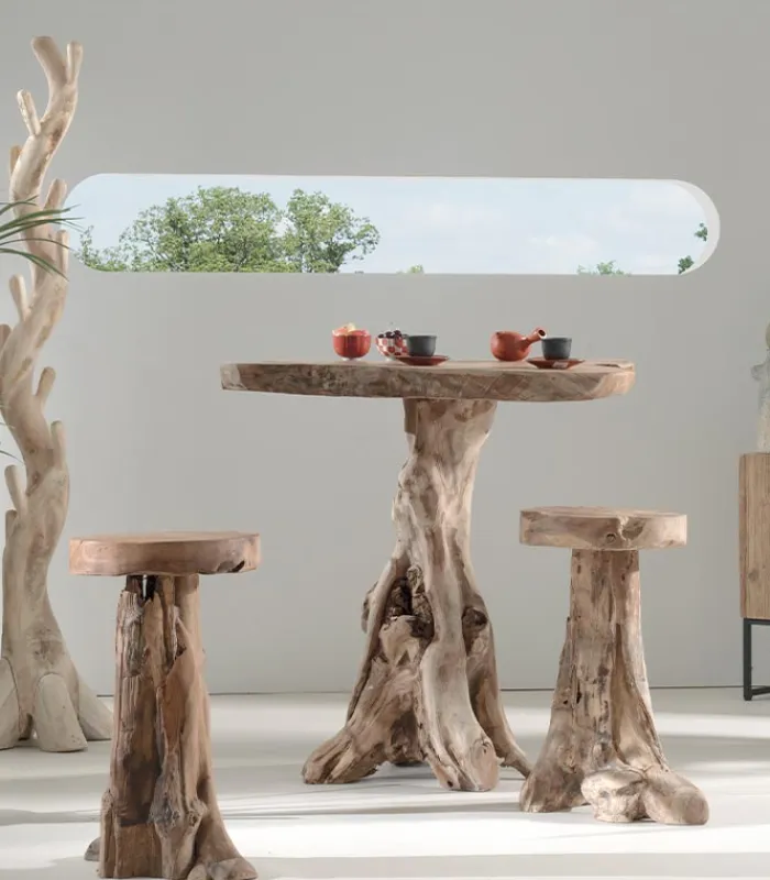 Découvrez Nos Meubles En Teck|Tables|Cocktail Scandinave Table haute TECK RACINE