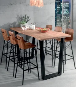 Découvrez Nos Meubles En Teck|Tables|Cocktail Scandinave Table haute teck recyclé TREE
