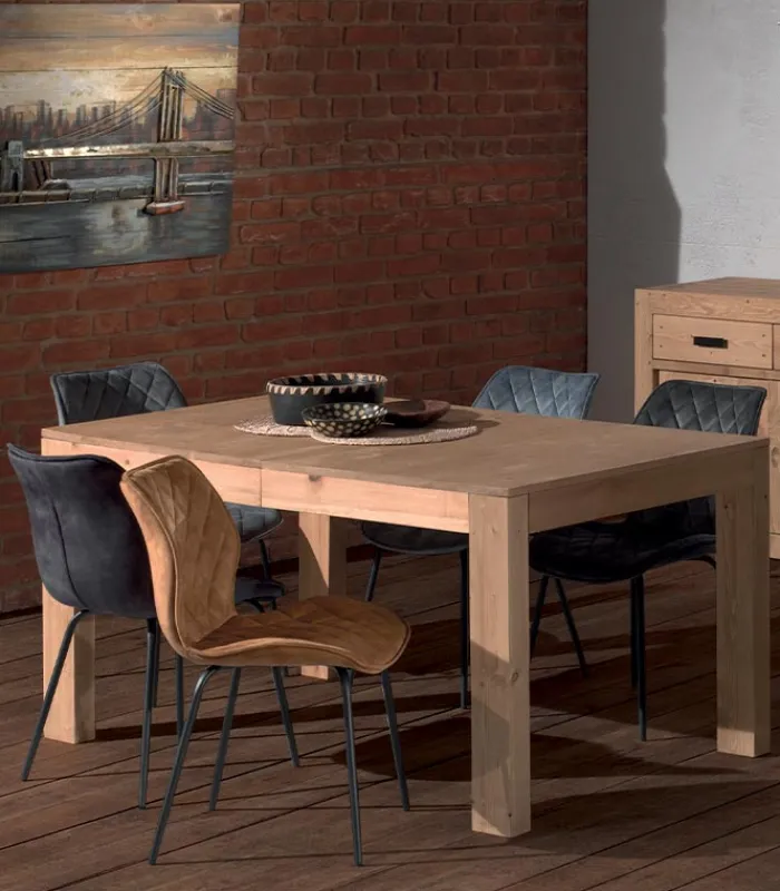 Tables|Cocktail Scandinave Table pin massif ciré MOVING + allonge