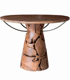 Découvrez Nos Meubles En Teck|Tables|Cocktail Scandinave Table ronde teck KAMAU