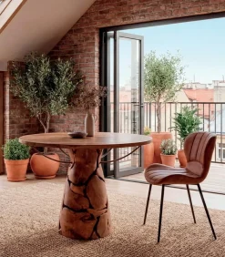Découvrez Nos Meubles En Teck|Tables|Cocktail Scandinave Table ronde teck KAMAU