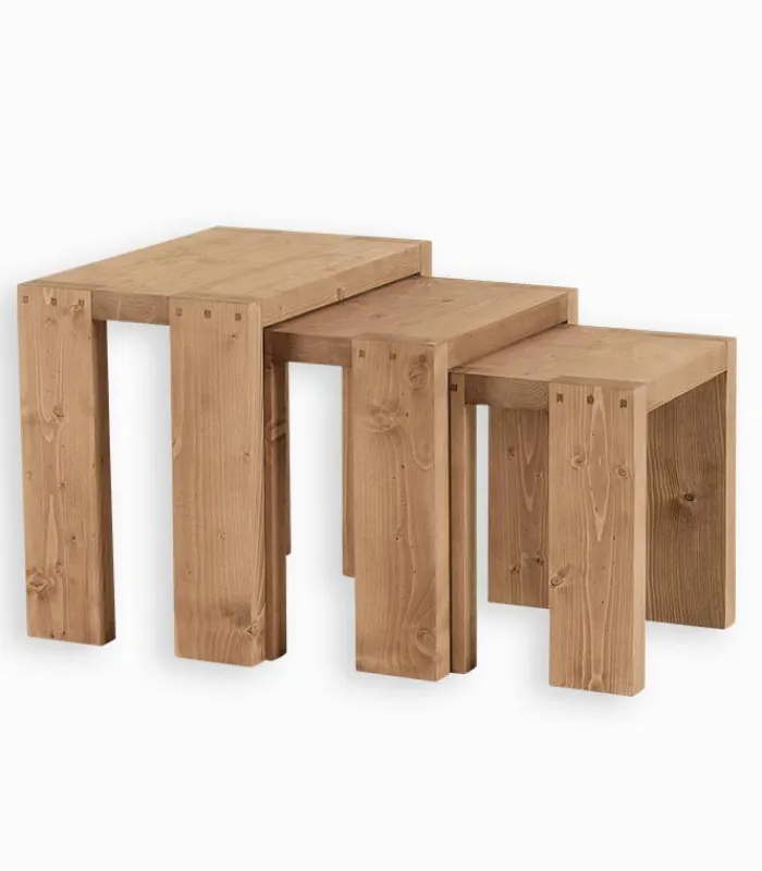 Tables Basses|Cocktail Scandinave Tables basses gigogne MOVING en pin massif ciré