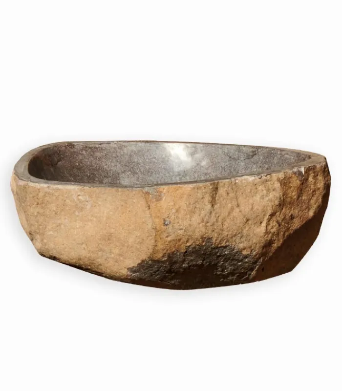 Vasques À Poser|Cocktail Scandinave Vasque à poser arrondie PIERRE DE RIVIERE