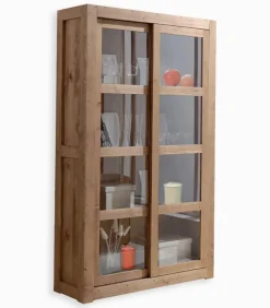 Vitrines & Enfilades|Cocktail Scandinave Vitrine pin massif ciré MOVING