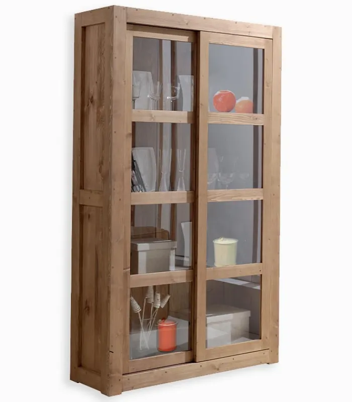Vitrines & Enfilades|Cocktail Scandinave Vitrine pin massif ciré MOVING